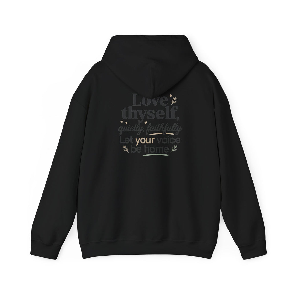 Love Thyself Typography Hoodie | Inspirational Self-Love Quote
