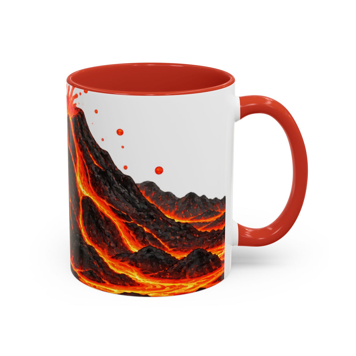 Erupting Volcano Accent Coffee Mug | Lava Flow Ceramic Mug
