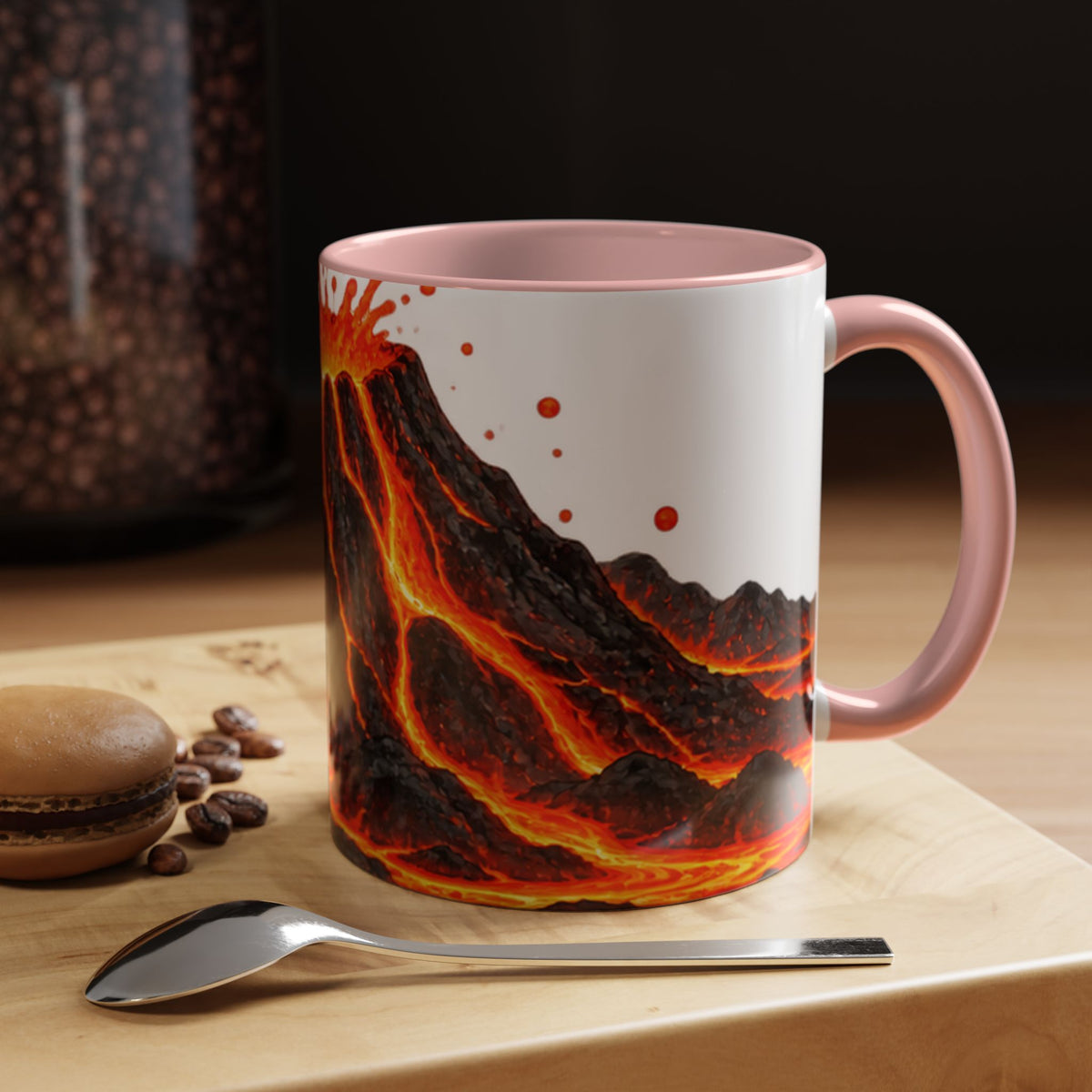 Erupting Volcano Accent Coffee Mug | Lava Flow Ceramic Mug
