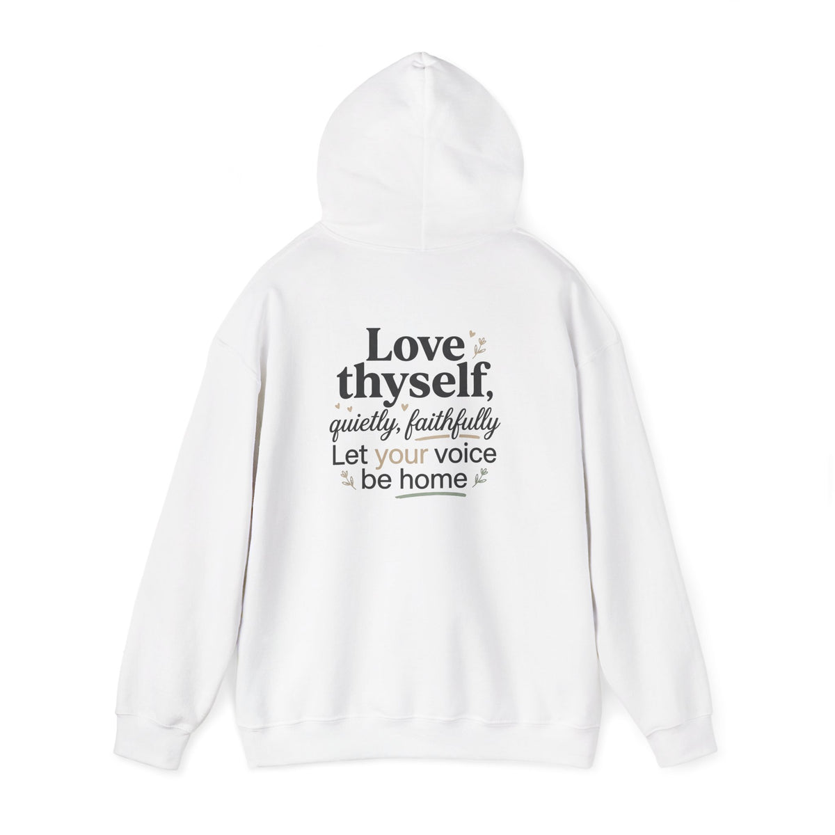 Love Thyself Typography Hoodie | Inspirational Self-Love Quote