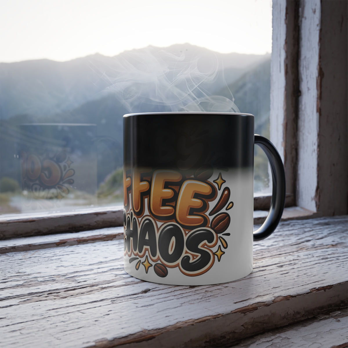 Fueled by Coffee and Chaos Mug | Funny Coffee Quote Color-Changing Mug