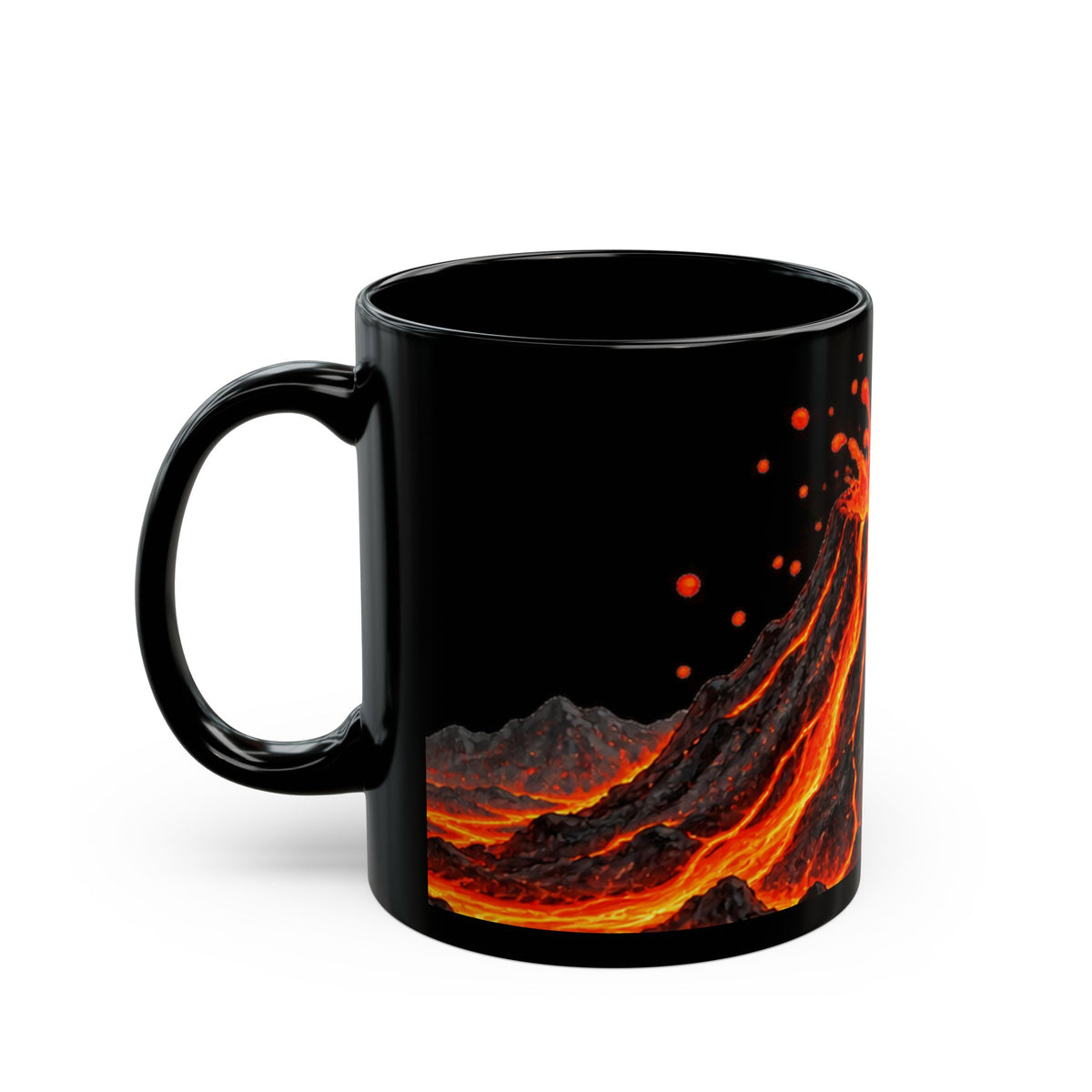 Erupting Volcano Mug | Black Ceramic Lava Eruption Design