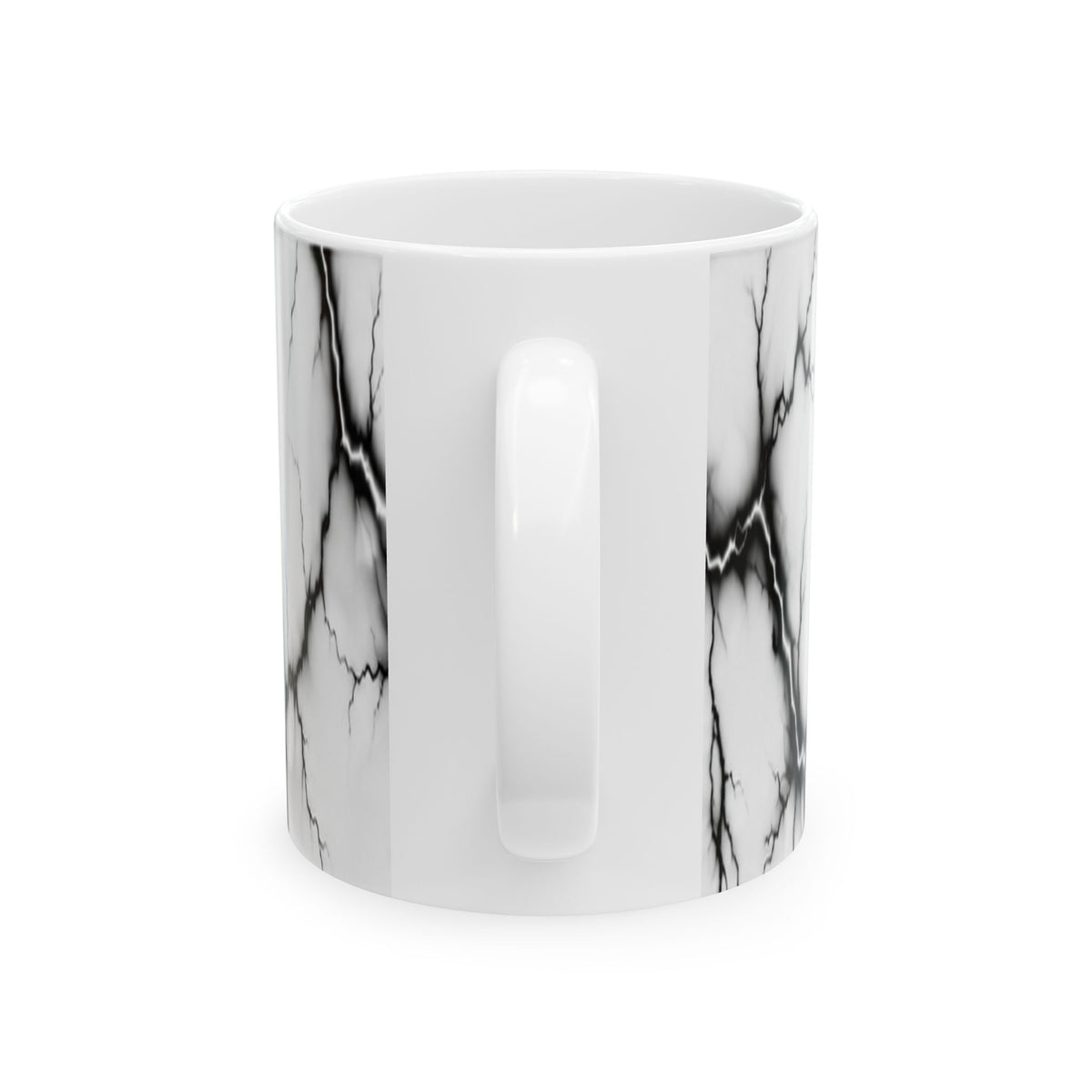 Marble Veins Ceramic Mug – Modern Black and White Coffee & Tea Cup