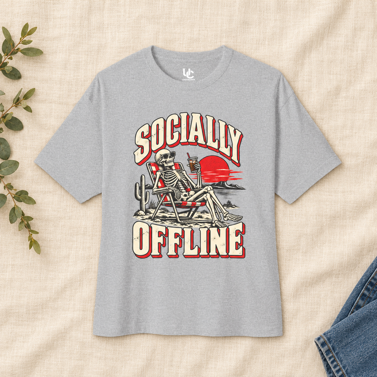 Socially Offline Skeleton Campfire Graphic Tee