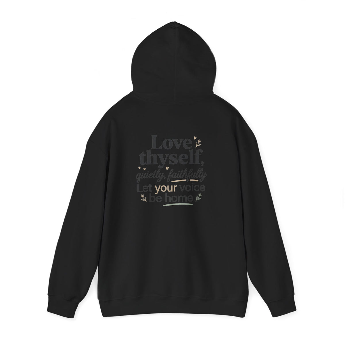 Love Thyself Typography Hoodie | Inspirational Self-Love Quote