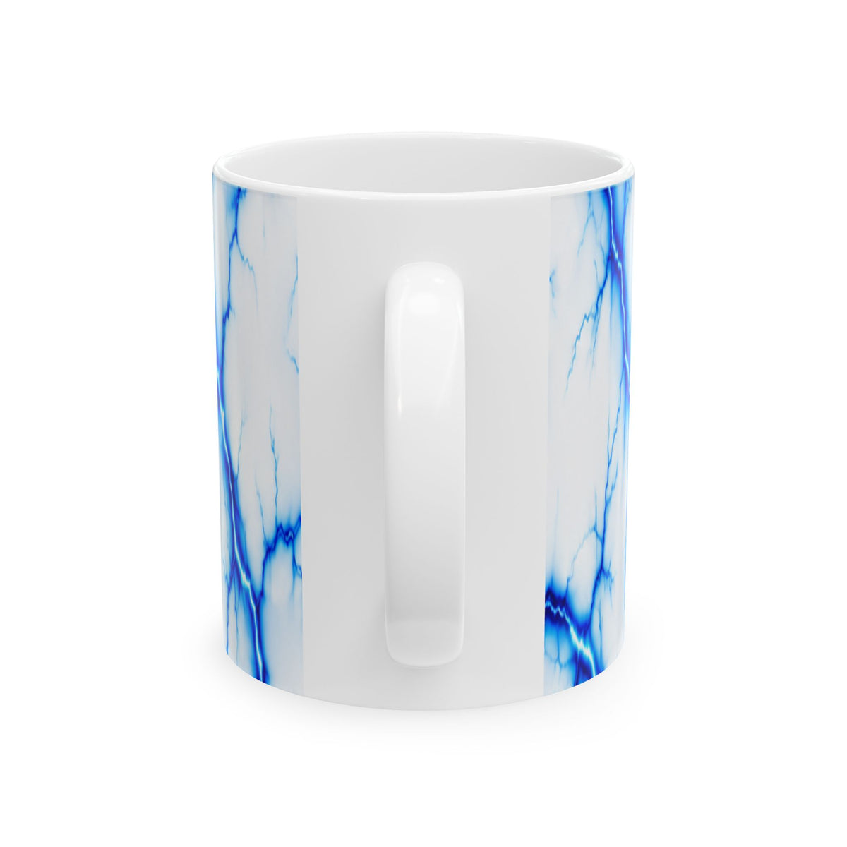 Blue Marble Veins Ceramic Mug | Marble Pattern Coffee Cup
