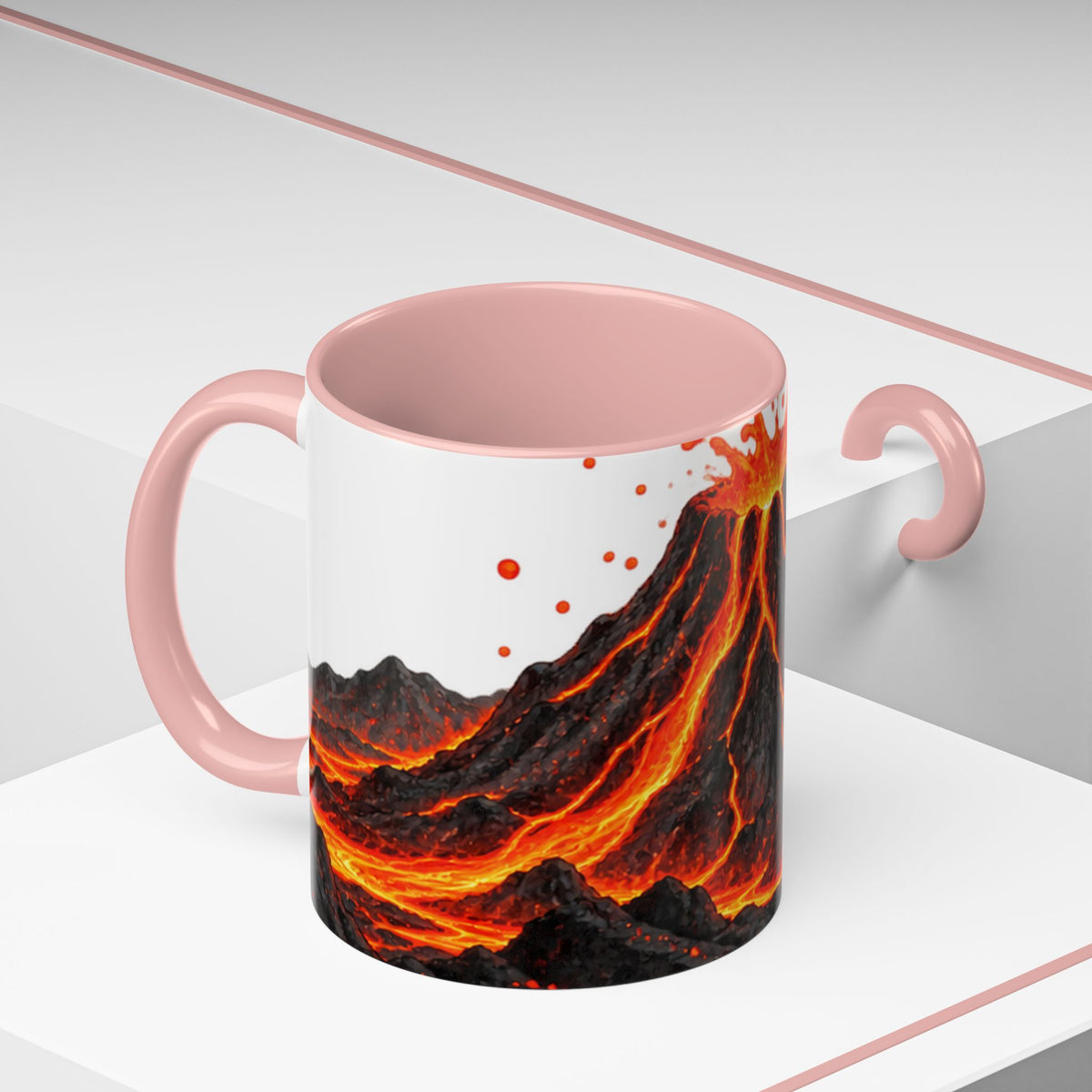Erupting Volcano Accent Coffee Mug | Lava Flow Ceramic Mug