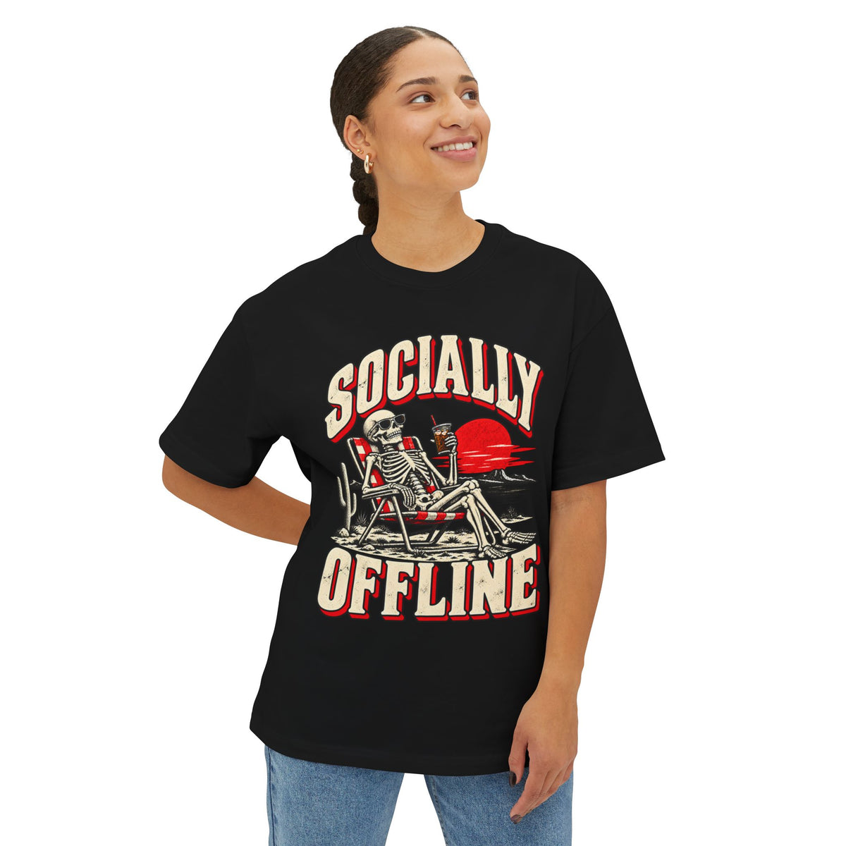 Socially Offline Skeleton Campfire Graphic Tee