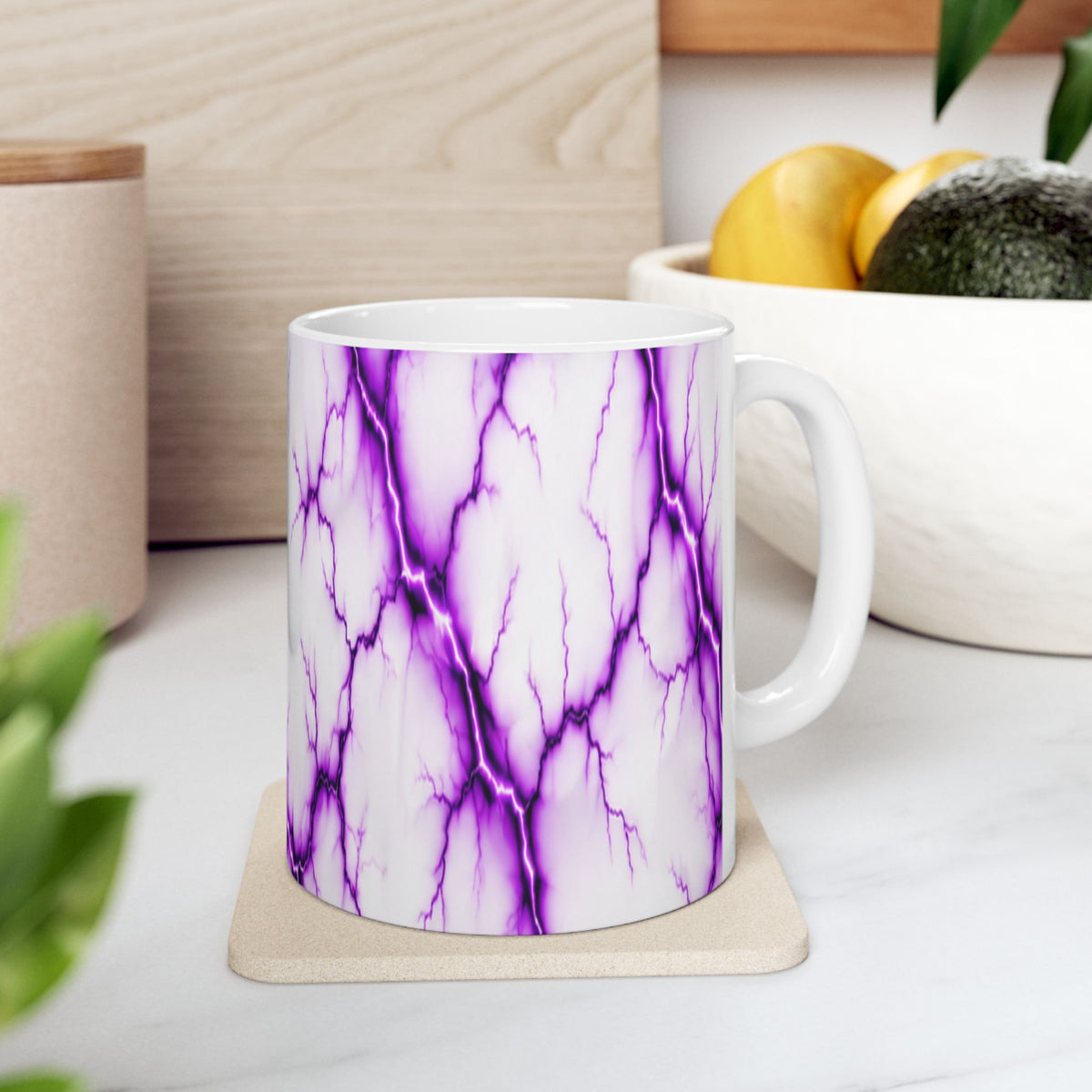 Purple Marble Pattern Mug | Purple Vein Ceramic Mug