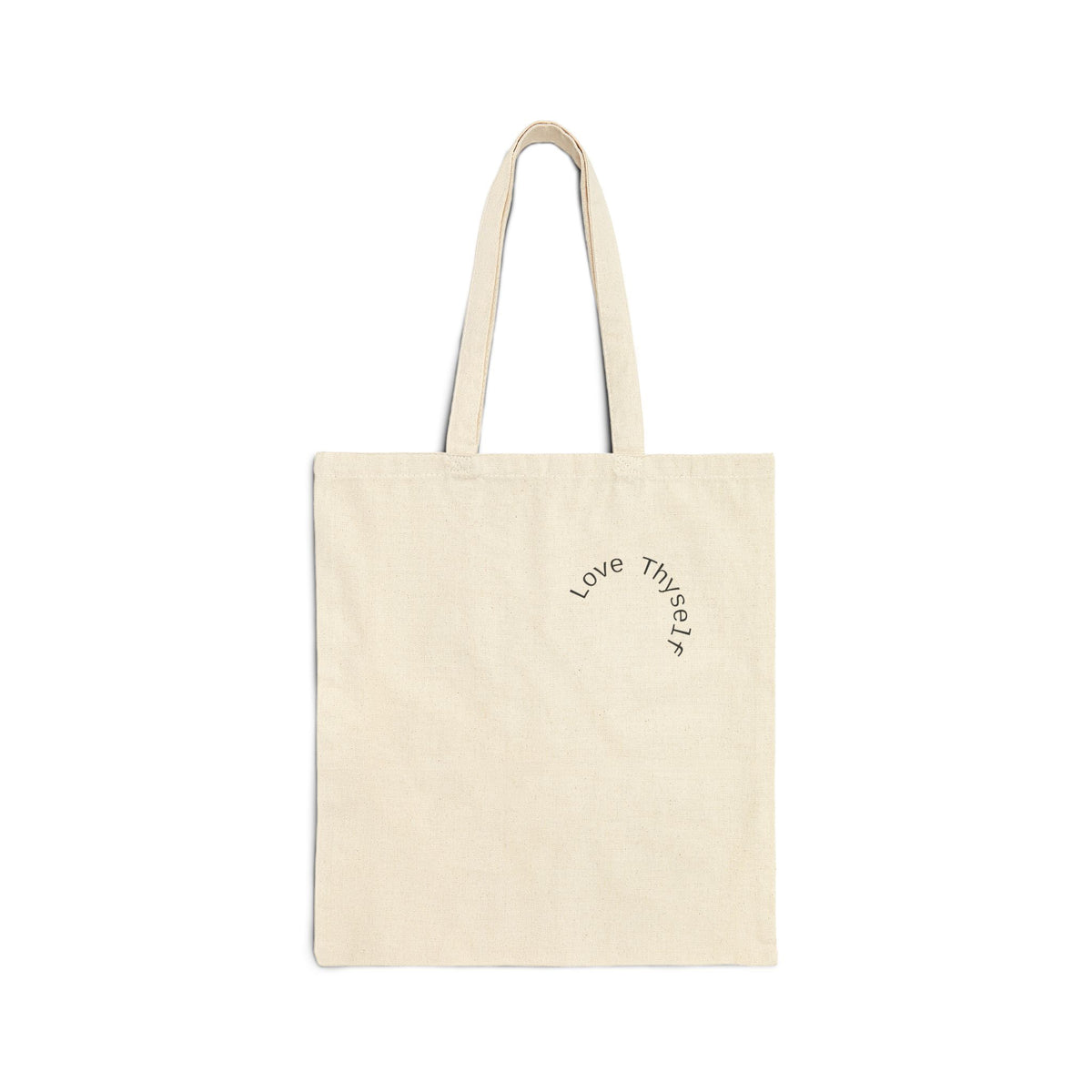 Love Yourself Text Cotton Canvas Tote Bag