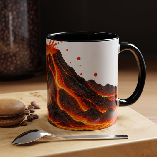 Erupting Volcano Accent Coffee Mug | Lava Flow Ceramic Mug