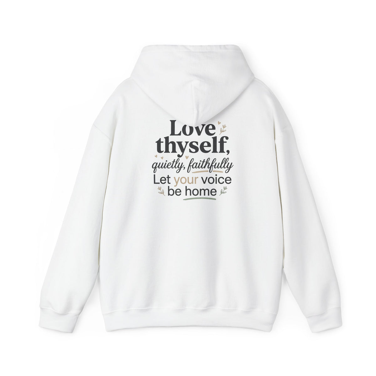 Love Thyself Typography Hoodie | Inspirational Self-Love Quote