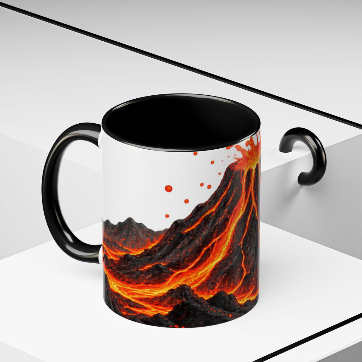 Erupting Volcano Accent Coffee Mug | Lava Flow Ceramic Mug
