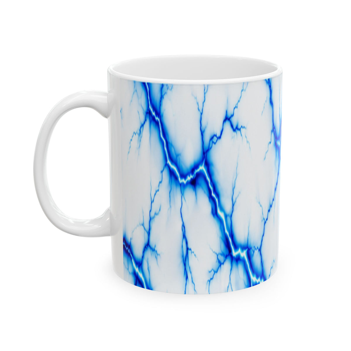 Blue Marble Veins Ceramic Mug | Marble Pattern Coffee Cup