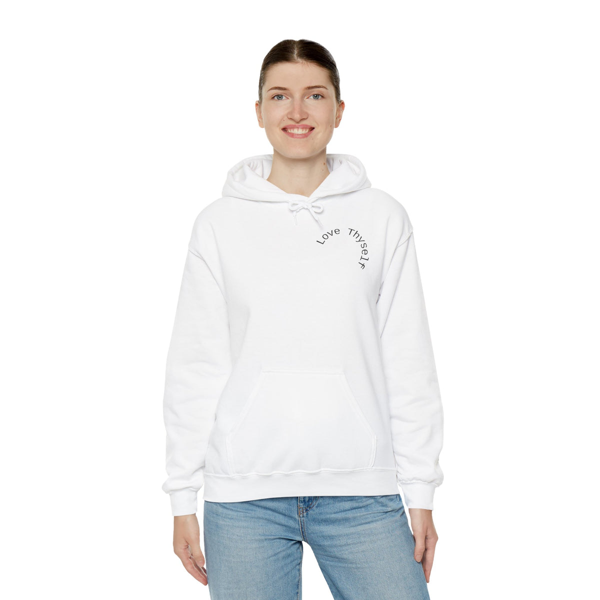 Love Thyself Typography Hoodie | Inspirational Self-Love Quote