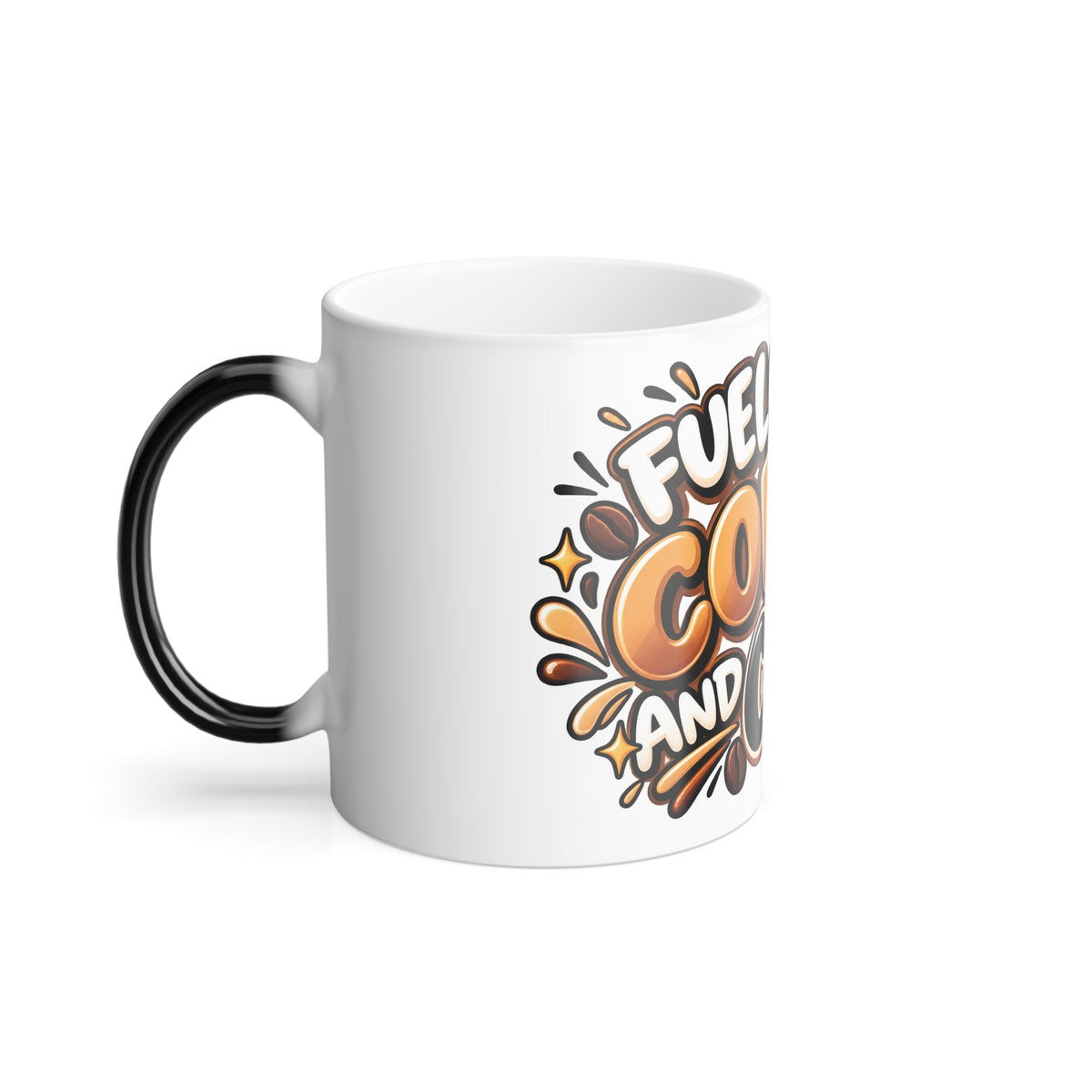 Fueled by Coffee and Chaos Mug | Funny Coffee Quote Color-Changing Mug