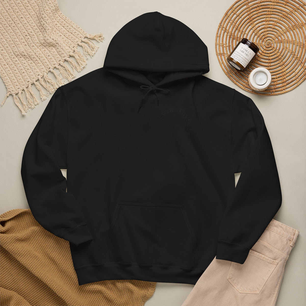 Love Thyself Typography Hoodie | Inspirational Self-Love Quote