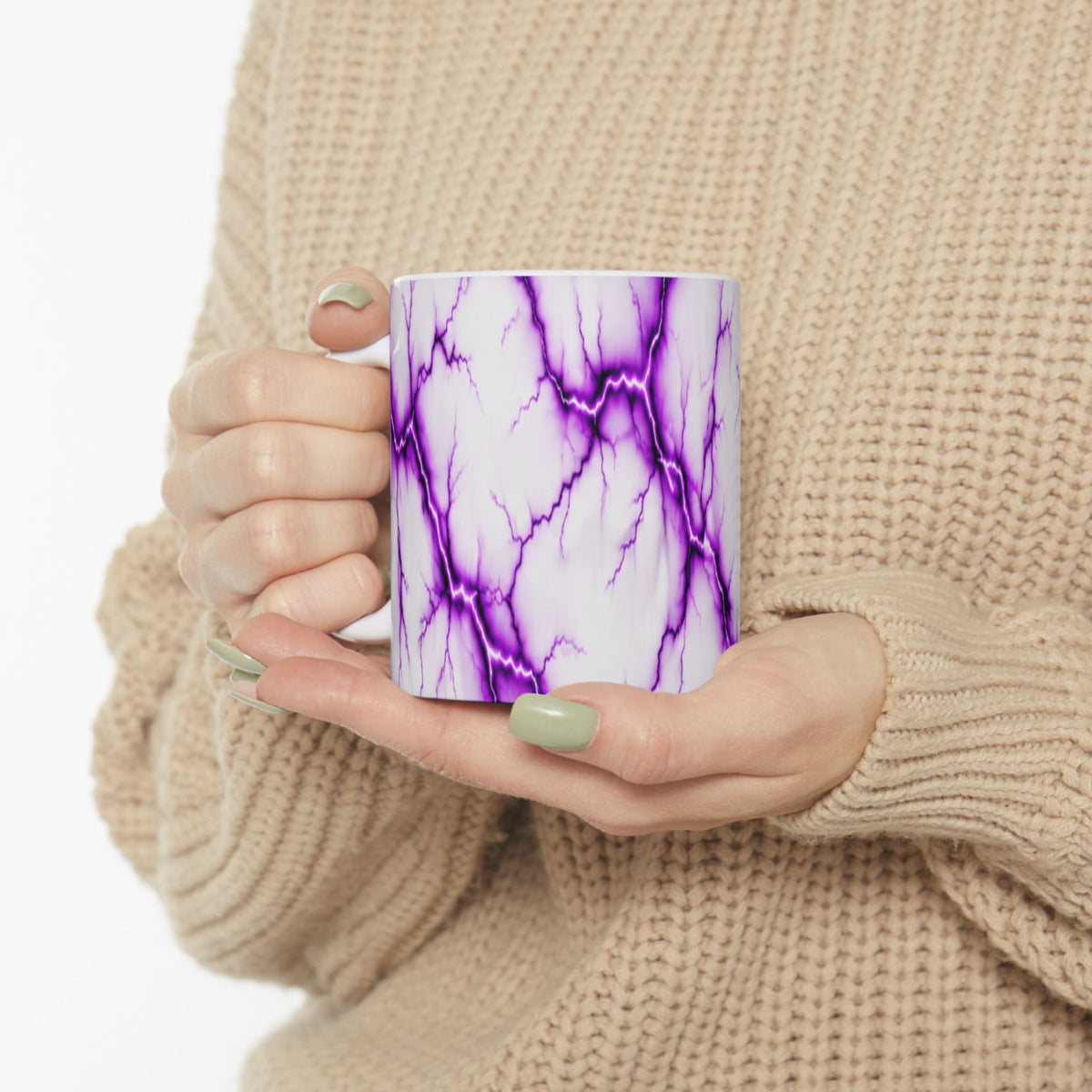 Purple Marble Pattern Mug | Purple Vein Ceramic Mug
