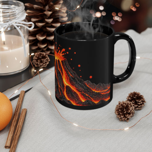 Erupting Volcano Mug | Black Ceramic Lava Eruption Design