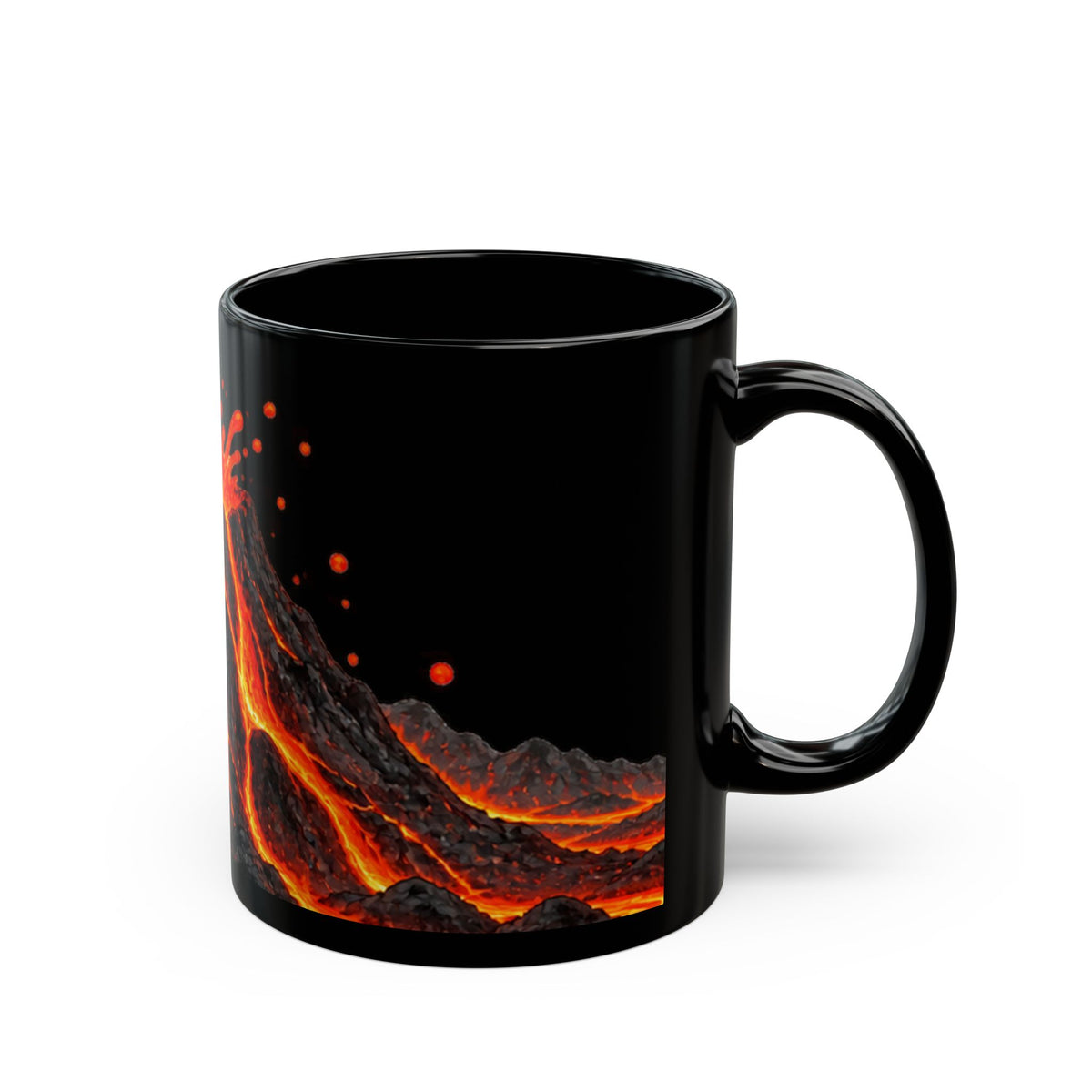 Erupting Volcano Mug | Black Ceramic Lava Eruption Design