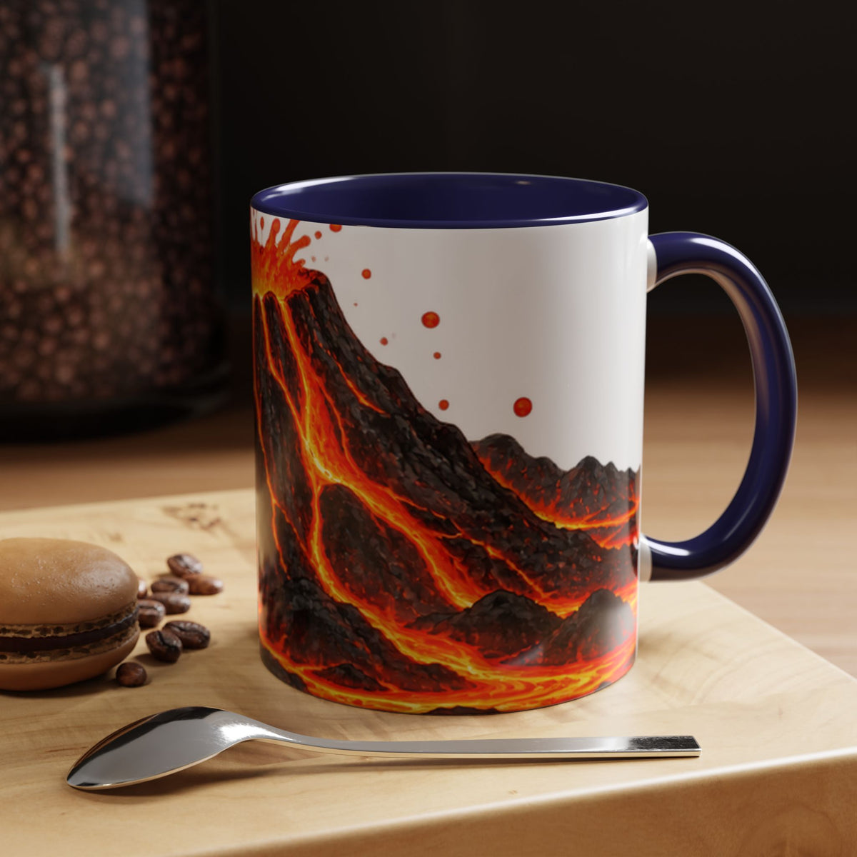 Erupting Volcano Accent Coffee Mug | Lava Flow Ceramic Mug