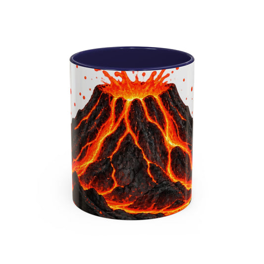 Erupting Volcano Accent Coffee Mug | Lava Flow Ceramic Mug