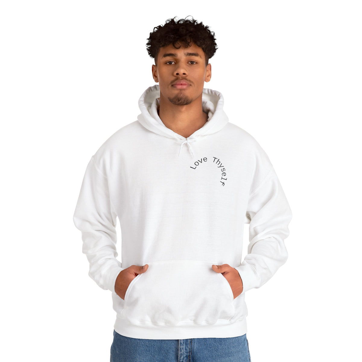 Love Thyself Typography Hoodie | Inspirational Self-Love Quote