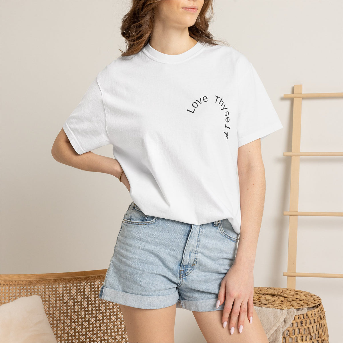 Love Thyself Quietly Faithfully Quote T-Shirt