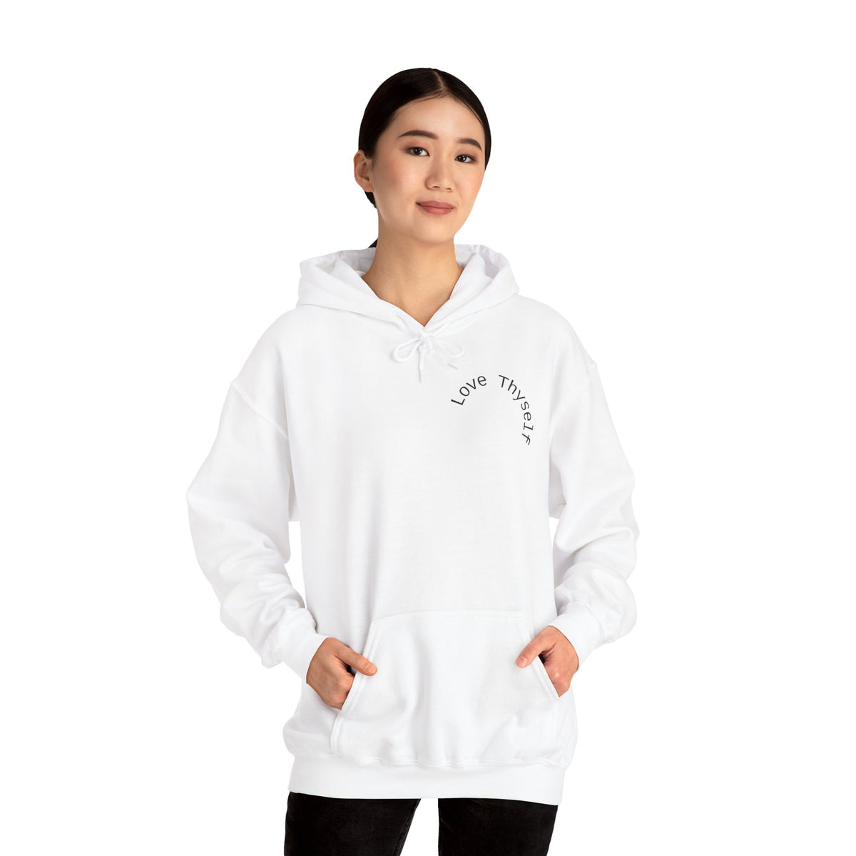 Love Thyself Typography Hoodie | Inspirational Self-Love Quote