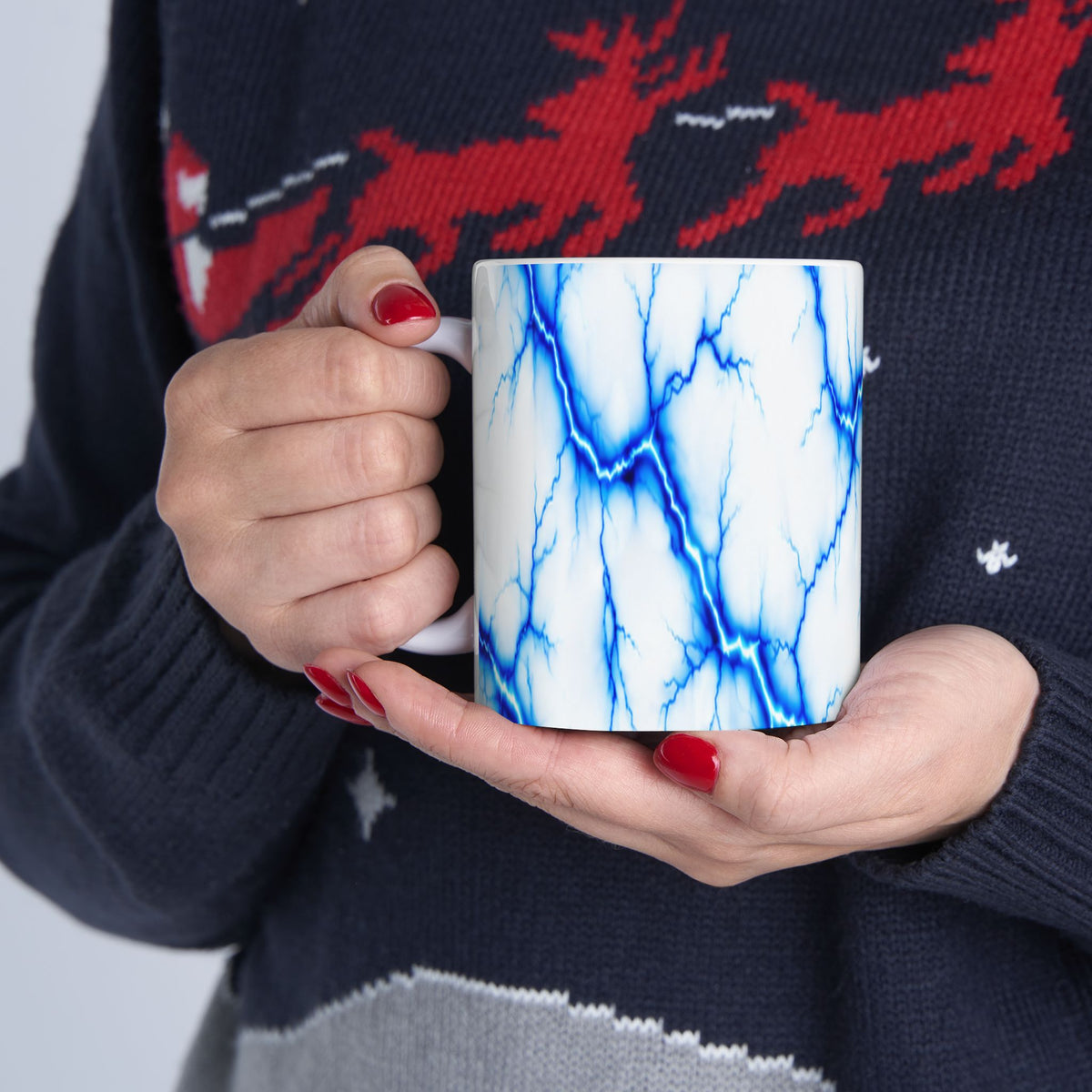 Blue Marble Veins Ceramic Mug | Marble Pattern Coffee Cup