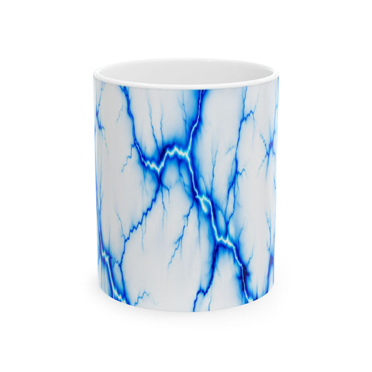 Blue Marble Veins Ceramic Mug | Marble Pattern Coffee Cup