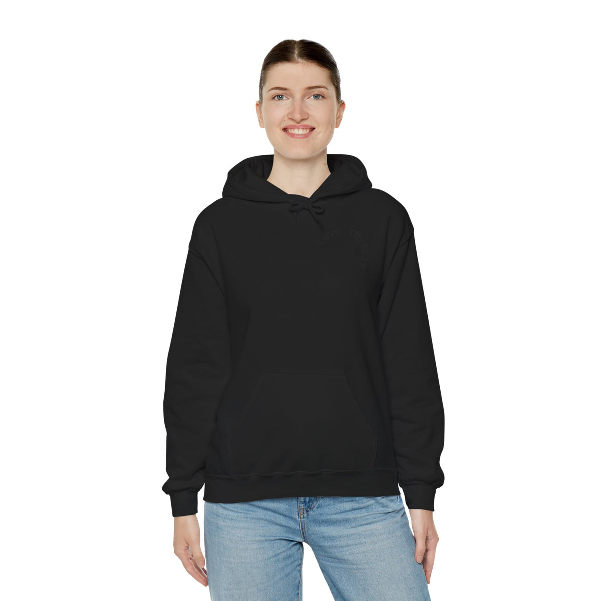 Love Thyself Typography Hoodie | Inspirational Self-Love Quote