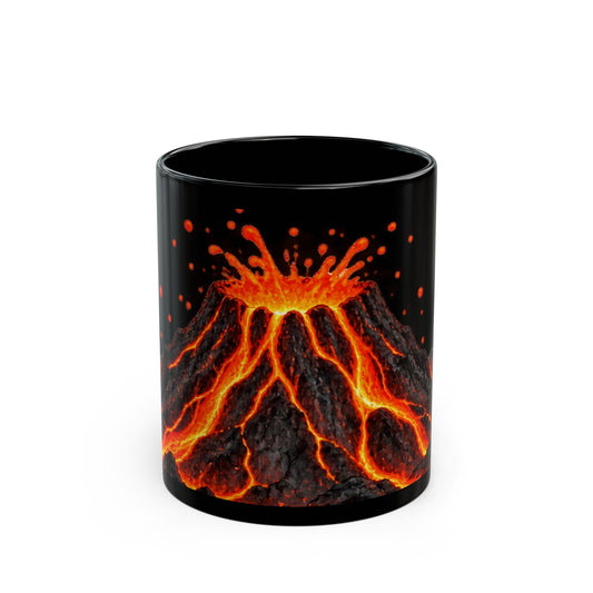 Erupting Volcano Mug | Black Ceramic Lava Eruption Design