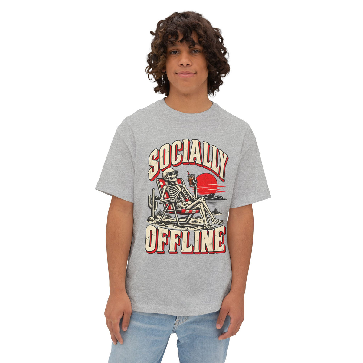 Socially Offline Skeleton Campfire Graphic Tee