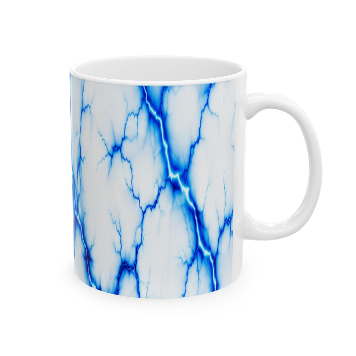 Blue Marble Veins Ceramic Mug | Marble Pattern Coffee Cup