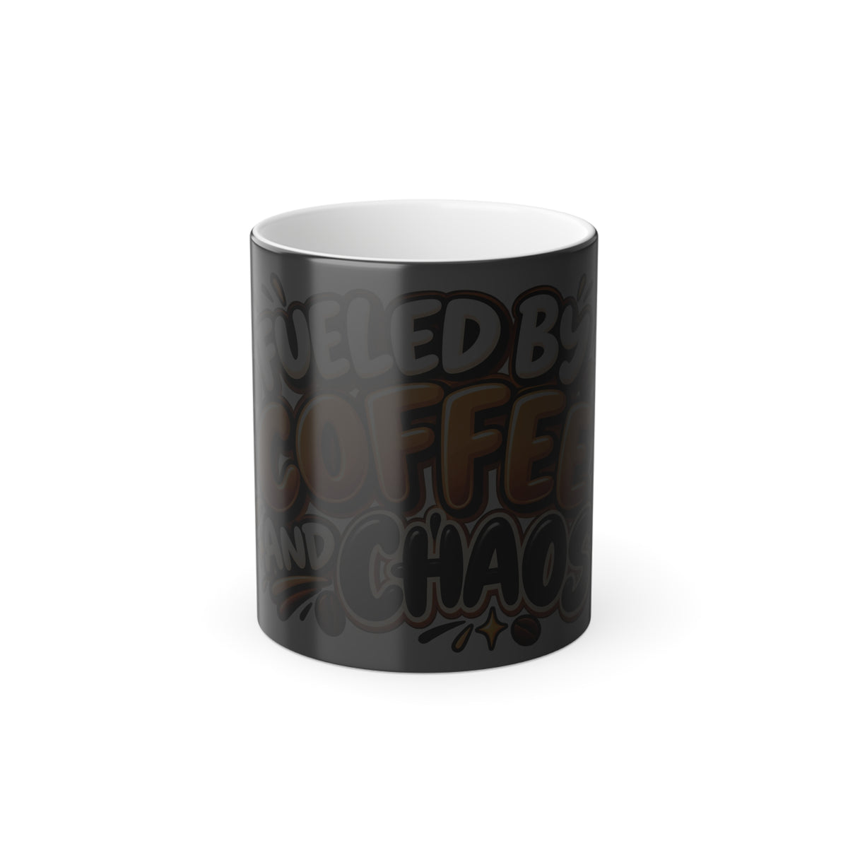 Fueled by Coffee and Chaos Mug | Funny Coffee Quote Color-Changing Mug